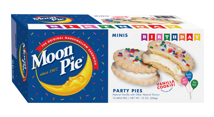 This is NO joke. Mini MoonPie Birthday Party Pies
coming April 1!