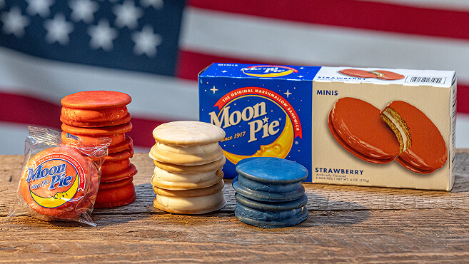 Stacks of MoonPie minis ready to be sent to troops